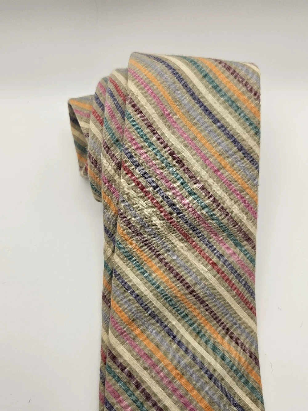Cotton Striped Pastel Multicolor Men's Tie -By Pen West #4106